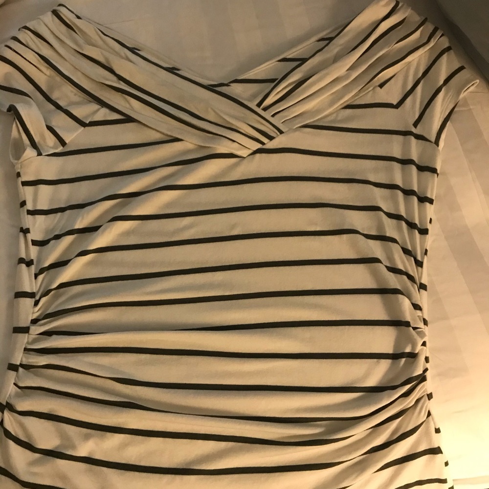 Green and cream stripe shirt